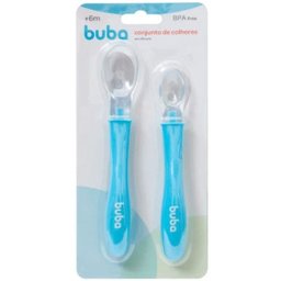 Colheres Buba Baby em Silicone Kit com 2 Azul - 2