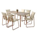 Ver imagem 1 de Conjunto Sala de Jantar 6 Cadeiras Lavanda Carraro Off White Rosê