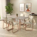 Ver imagem 4 de Conjunto Sala de Jantar 6 Cadeiras Lavanda Carraro Off White Rosê