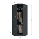 Ver imagem 3 de Guarda Roupa Ravi Canto 1 Porta MDF com LED Grafitto