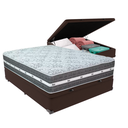 Ver imagem 1 de Cama Box Baú Marrom e Colchão Black Graphite Molas Ensacadas Casal 138x188x32 Anjos