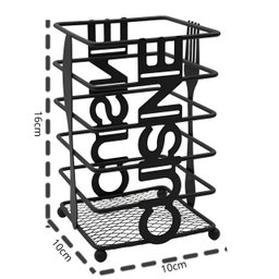 Porta Talher Quadrado em Metal Preto 10x10cm - 2