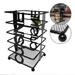 Porta Talher Quadrado em Metal Preto 10x10cm - 1