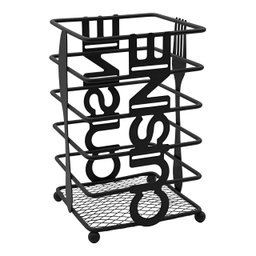 Porta Talher Quadrado em Metal Preto 10x10cm - 3