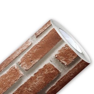 Papel de Parede Tijolinho Vermelho 3d Lavável Autocolante Vinil Adesivo Decorativo Realista Marrom