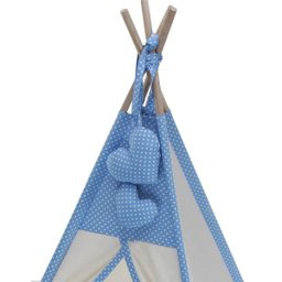 Cabana Cachorro Gato Camping Pet - Algodão Cru e Azul Poá - Tamanho Único - 5