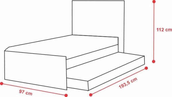 Cama Solteiro com Auxiliar Unicórnio Feliz com 2 Colchões - 2