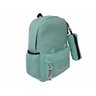Mochila Escolar Feminina Infantil Juvenil Média Gatinha M831 Verde Água - 1