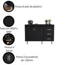 Ver imagem 3 de Balcão para Cooktop 1,20m 5 Bocas 2 Portas e 3 Gavetas Turim