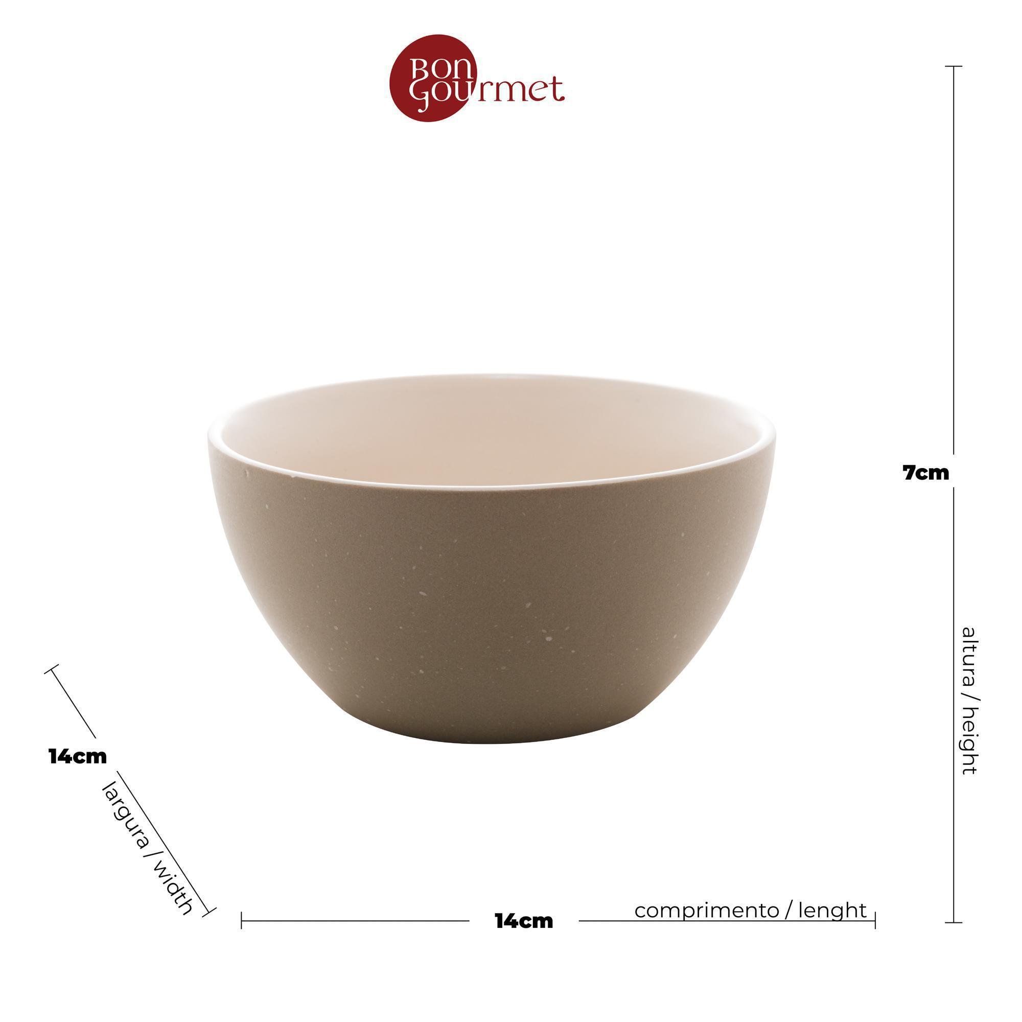 Conjunto 2 Bowls Bon Gourmet Cerâmica Granilite Cinza 14x7cm - 2