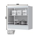 Ver imagem 2 de Balcão 80cm com Tampo 2 Portas Americana Henn - Branco Hp Fosco/calcare