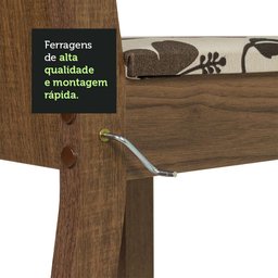 Conjunto Sala de Jantar Madesa Rute Mesa Tampo de Madeira com 4 Cadeiras - Rustic/hibiscos - 5