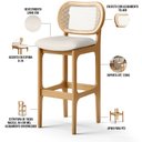 Ver imagem 4 de Banqueta Alta Para Cozinha Bancada Sala Tela Betta Fixa L02 Linho Cru - Lyam Decor