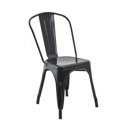Cadeira Aço Iron Industrial Preto