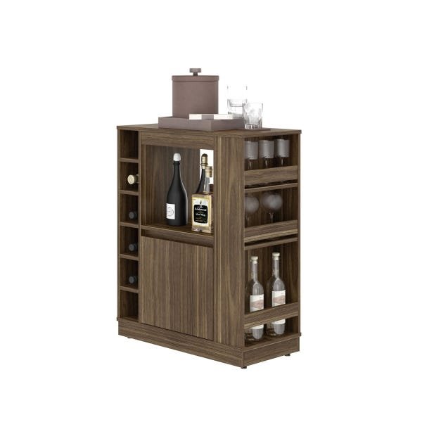 Conjunto Bancada Camberra e Aparador Bar Brunello Marrom - 2
