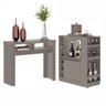 Conjunto Bancada Camberra e Aparador Bar Brunello Fumê - 1