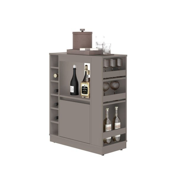 Conjunto Bancada Camberra e Aparador Bar Brunello Fumê - 3