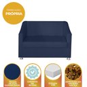 Ver imagem 4 de Poltrona Namoradeira Sala de Estar 110cm Tilla Suede - Mafer: Azul Marinho