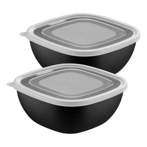 Jogo de Potes Tramontina Mixcolor Polipropileno Preto 2 Litros 2 Peças