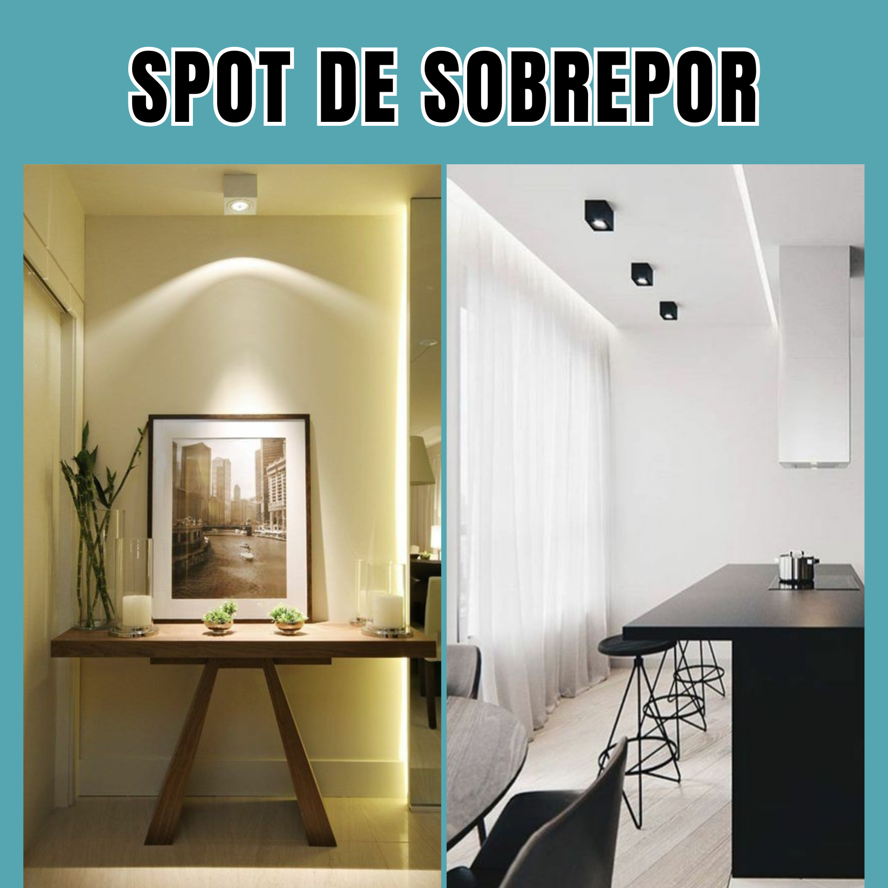 Spot Plafon Sobrepor de Teto Direcionável Quadrado Lâmpada Ar 111 - 3500/1 - Preto Texturizado - 4