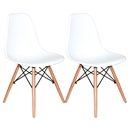 Ver imagem 3 de Conjunto Mesa Jantar Eiffel 70cm Preta + 2 Cadeiras Charles Eames - Branca