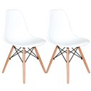 Ver imagem 2 de Conjunto Mesa Jantar Eiffel 70cm Preta + 2 Cadeiras Charles Eames - Branca