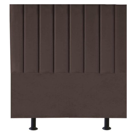 Cabeceira Estofada Cama Box Casal 140 Cm Maisa Veludo:marrom