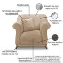 Ver imagem 4 de Kit 2 Poltronas E Sofá 2 Lugares 1,80m Bege Pés Castanho