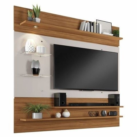Painel Nt 1010 para Tv até 60 Polegadas Freijó Trend e Off White Nt