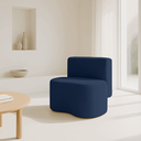Ver imagem 1 de Puff Orgânico Feijão com Encosto Curvo Redondo Sala Resistente Confortável Suede:suede Azul