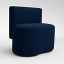 Ver imagem 2 de Puff Orgânico Feijão com Encosto Curvo Redondo Sala Resistente Confortável Suede:suede Azul