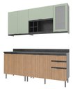 Ver imagem 5 de Armário de Cozinha Completa Modulada Reta 8 Peças 180cm Cz1200 Azaleia Tecnomóbili
