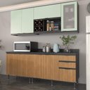 Ver imagem 1 de Armário de Cozinha Completa Modulada Reta 8 Peças 180cm Cz1200 Azaleia Tecnomóbili
