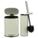 Ver imagem 4 de Kit Lavabo Banheiro Bege Lixeira 3 Litros Cesto + Escova