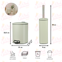 Ver imagem 3 de Kit Lavabo Banheiro Bege Lixeira 3 Litros Cesto + Escova