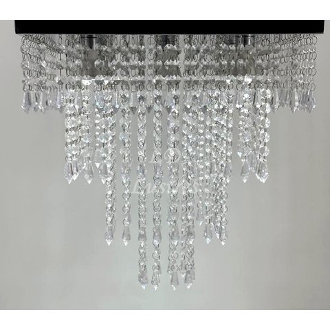 Pendente para Teto Design Luxuoso Cristal Acrílico Base Inox
