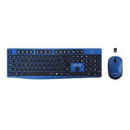 Teclado e Mouse Sem Fio 2.4 GHZ USB Azul/Preto - TC246 - 1