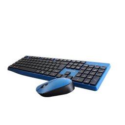 Teclado e Mouse Sem Fio 2.4 GHZ USB Azul/Preto - TC246 - 2