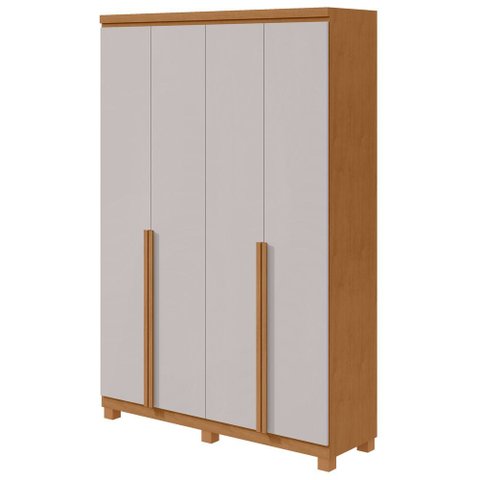 Guarda-roupas 4 Portas 2 Gavetas 100% Mdf Alonzo sem Espelho e com Pés - Lp - Rei de Casa Amendoa Cl