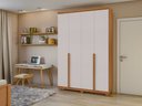 Ver imagem 2 de Guarda-roupas 4 Portas 2 Gavetas 100% Mdf Alonzo sem Espelho e com Pés - Lp - Rei de Casa Amendoa Cl