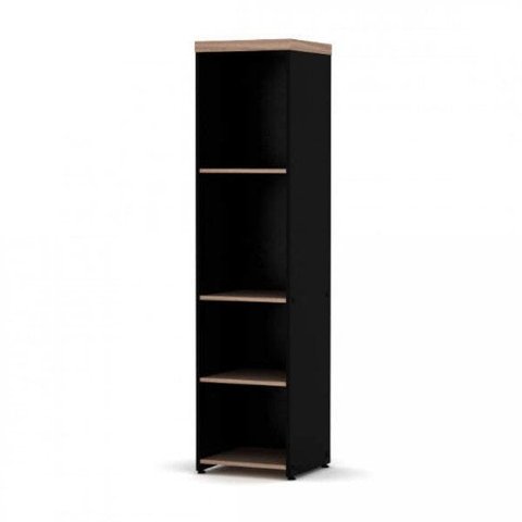 Armário Nicho PE40 Pandin 38,40 cm (largura) em MDP Cor Walnut e Preto Quatro Nichos