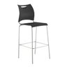 Banqueta One Alta Cromada com Assento e Encosto em Polipropileno Preto Roal - 1