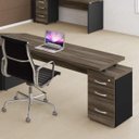 Ver imagem 2 de Mesa para Escritório 3 Gavetas 104cmx45cm Pe40 Pandin Móveis