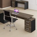 Ver imagem 2 de Mesa para Escritório 3 Gavetas 104cmx45cm Pe40 Pandin Móveis