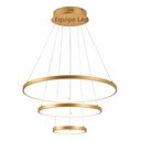 Ver imagem 2 de Lustre Pendente Moderno Anéis Led 89w 3 Arcos 60cm Cor Dourado Equipe Led