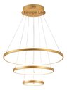 Ver imagem 2 de Lustre Pendente Moderno Anéis Led 89w 3 Arcos 60cm Cor Dourado Equipe Led