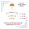 Lustre Pendente Moderno Anéis Led 89w 3 Arcos 60cm Cor Dourado Equipe Led - 3