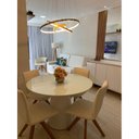 Ver imagem 4 de Lustre Pendente Moderno Anéis Led 89w 3 Arcos 60cm Cor Dourado Equipe Led