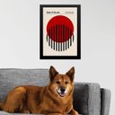 Ver imagem 2 de Quadro Arte Bauhaus Minimalista - Vermelho e Preto 33x24cm:moldura Branca