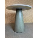 Ver imagem 2 de Mesa de Jantar Cone Cimento Queimado 70cm Tampo Mármore Branco Extra - Branco